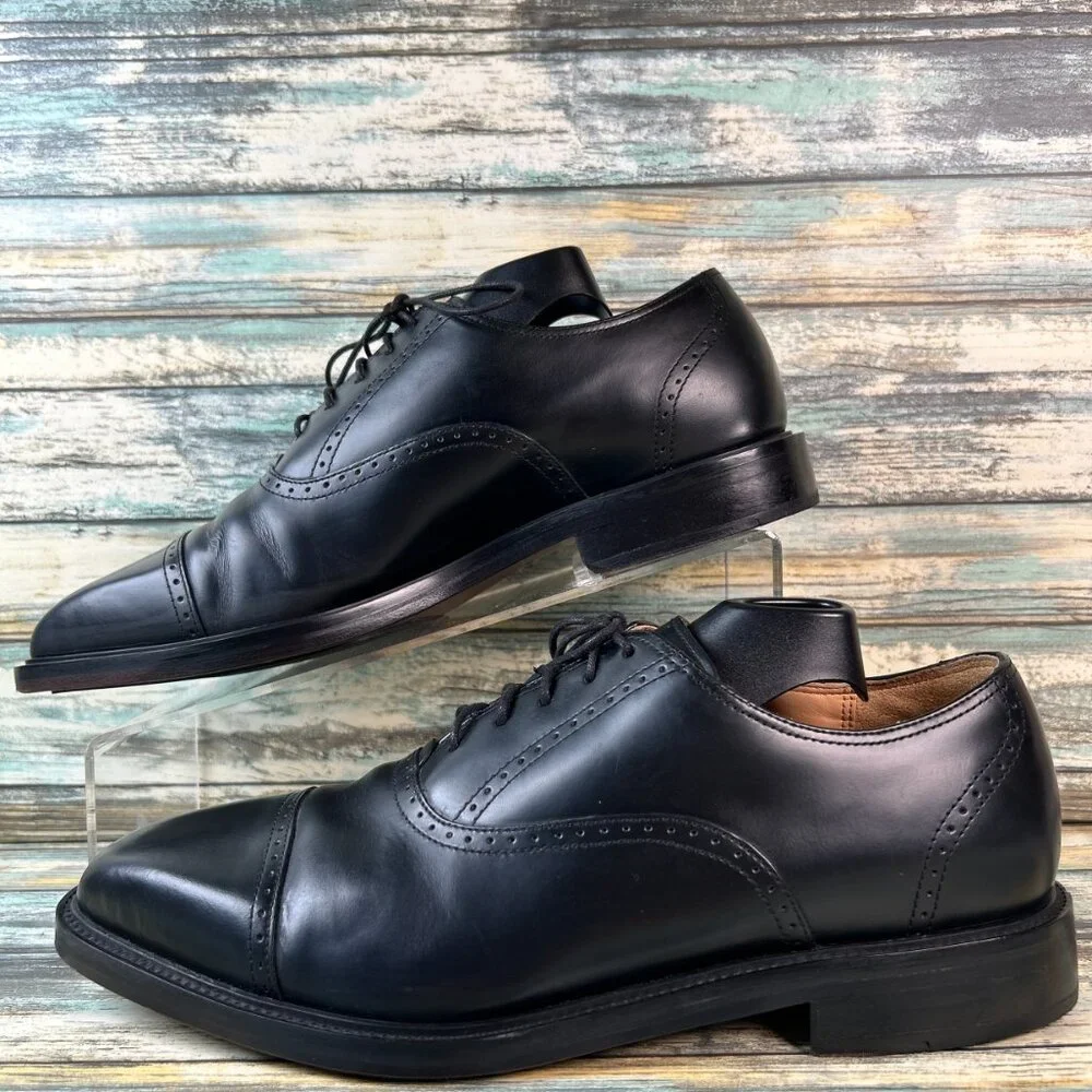 Rockport Oxfords Mens Size 7.5M Black Leather Dress Formal Shoes Cap Toe Brogue